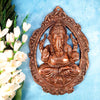 Handmade Lord Ganesh idol wall hanging, crafted from metal, featuring intricate details, measuring 28L x 5W x 40H cm, perfect for home decor