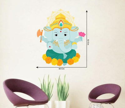 3D Lord Ganesha wall sticker in vibrant colors, showcasing intricate details, perfect for home decor and honoring Hindu deities.