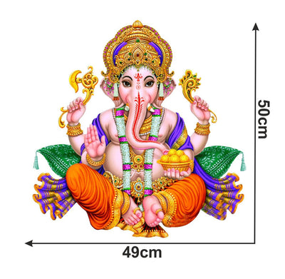 3D wall sticker of Lord Ganesha, crafted from high-quality PVC vinyl, ideal for home decor and honoring Hinduism.
