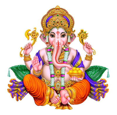 3D wall sticker of Lord Ganesha, crafted from high-quality PVC vinyl, ideal for home decor and honoring Hinduism.
