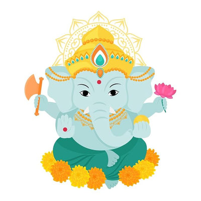 3D Lord Ganesha wall sticker in vibrant colors, showcasing intricate details, perfect for home decor and honoring Hindu deities.