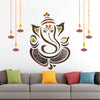 Colorful Lord Ganesha vinyl wall sticker, featuring intricate details and a matte finish, ideal for enhancing home decor and honoring Hinduism.