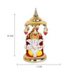 Handcrafted resin Lord Ganesha idol, 7.4 cm wide, 15.2 cm high, and 300 grams, symbolizing wisdom and prosperity for home decor.