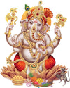 Vibrant Lord Ganesha modern art wall sticker made from waterproof vinyl, ideal for enhancing home decor and honoring Hinduism.