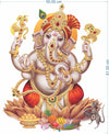 Vibrant Lord Ganesha modern art wall sticker made from waterproof vinyl, ideal for enhancing home decor and honoring Hinduism.