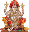 Vibrant Lord Ganesha modern art wall sticker made of waterproof vinyl, ideal for enhancing home decor and honoring Hinduism.
