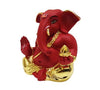 Handmade resin statue of Lord Ganesha, measuring 5.1 x 5.1 x 5.1 cm, featuring a gold-plated finish and red terracotta accents.