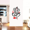 Exquisite Lord Ganesha wall sticker featuring the deity with a lotus, crafted from high-quality PVC vinyl, ideal for home decor.