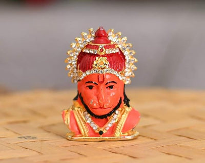 "Handmade aluminum statue of Lord Hanuman, symbolizing strength and protection, ideal for home decor, car dashboards, or altars."