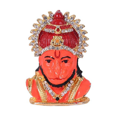 "Handmade aluminum statue of Lord Hanuman, symbolizing strength and protection, ideal for home decor, car dashboards, or altars."