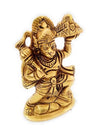 "Handmade brass idol of Lord Hanuman on Sanjeevani Pahad, symbolizing strength and devotion, ideal for altars and spiritual decor."