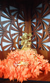 "Handmade brass idol of Lord Hanuman on Sanjeevani Pahad, symbolizing strength and devotion, ideal for altars and spiritual decor."