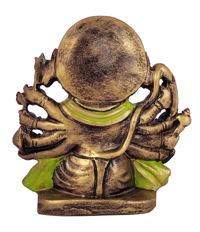 Handcrafted Lord Hanuman idol made of resin, measuring 5.4L x 13.2W x 14.2H cm, symbolizing strength, devotion, and protection