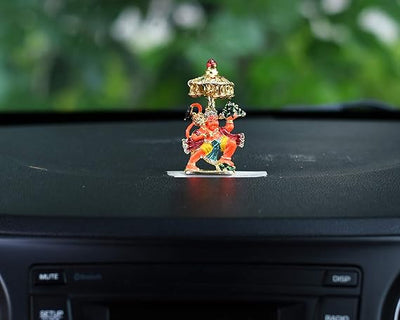 Handmade aluminum idol of Lord Hanuman Ji, designed to symbolize strength and protection, ideal for home decor and spiritual spaces.