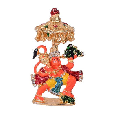 Handmade aluminum idol of Lord Hanuman Ji, designed to symbolize strength and protection, ideal for home decor and spiritual spaces.