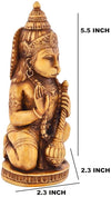 Handcrafted Lord Hanuman Ji idol made from synthetic material, featuring intricate carvings and a soothing beige color, ideal for spiritual spaces.
