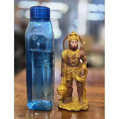 Handmade Lord Hanuman Ji idol in golden polyresin, ideal for altars and puja mandirs, showcasing intricate details and divine presence.