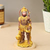Handmade Lord Hanuman Ji idol in golden polyresin, ideal for altars and puja mandirs, showcasing intricate details and divine presence.