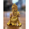Handmade Lord Hanuman Ji idol in golden polyresin, perfect for altar decoration and invoking blessings.