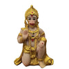 Handmade Lord Hanuman Ji idol in golden polyresin, perfect for altar decoration and invoking blessings.