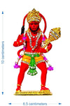Handmade metal idol of Lord Hanuman Ji, symbolizing joy and prosperity, ideal for home decor and spiritual settings.