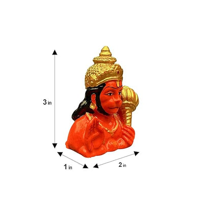 Handmade Lord Hanuman Ji polystone idol, symbolizing strength and devotion, ideal for home, car, or altar decoration.