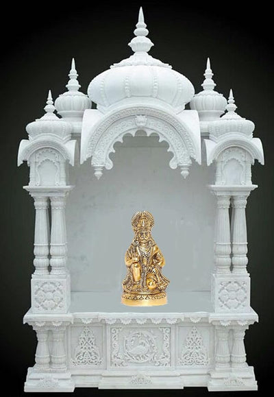 Handmade sitting idol of Lord Hanuman Ji, symbolizing protection and prosperity, ideal for home decor and spiritual spaces.