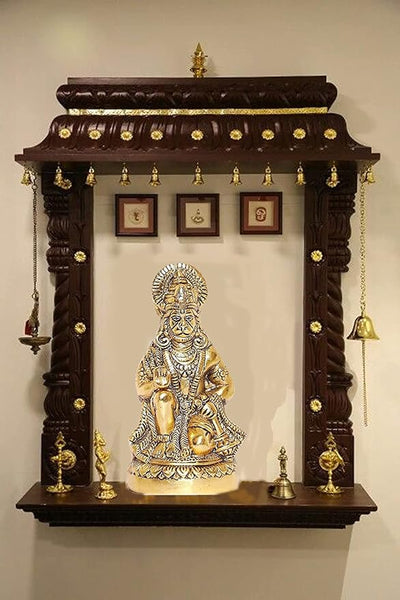 Handmade sitting idol of Lord Hanuman Ji, symbolizing protection and prosperity, ideal for home decor and spiritual spaces.