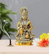 Handmade sitting idol of Lord Hanuman Ji, symbolizing protection and prosperity, ideal for home decor and spiritual spaces.