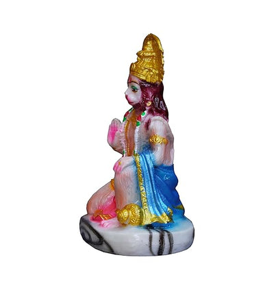 Handmade stoneware idol of Lord Hanuman Ji, intricately designed to symbolize spirituality and devotion, ideal for home or office settings.