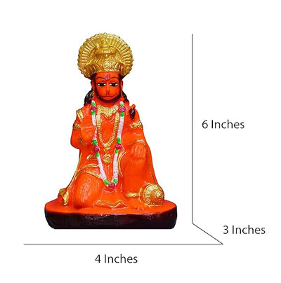Handmade stoneware idol of Lord Hanuman Ji, symbolizing spirituality and devotion, ideal for home decor and spiritual settings.