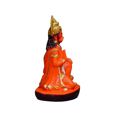 Handmade stoneware idol of Lord Hanuman Ji, symbolizing spirituality and devotion, ideal for home decor and spiritual settings.