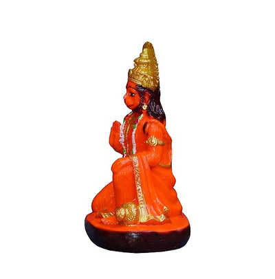 Handmade stoneware idol of Lord Hanuman Ji, symbolizing spirituality and devotion, ideal for home decor and spiritual settings.