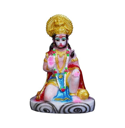 Handmade stoneware idol of Lord Hanuman Ji, intricately designed to symbolize spirituality and devotion, ideal for various settings.
