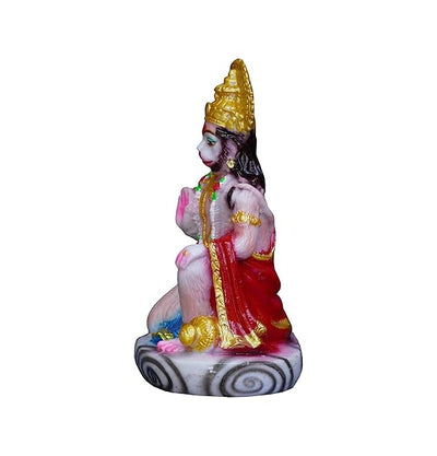 Handmade stoneware idol of Lord Hanuman Ji, intricately designed to symbolize spirituality and devotion, ideal for various settings.