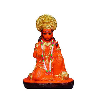 Handmade stoneware idol of Lord Hanuman Ji, symbolizing spirituality and devotion, ideal for home decor and spiritual settings.