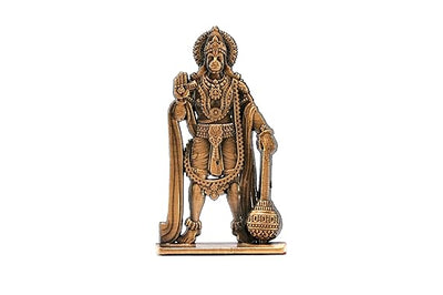 "Handmade metal idol of Lord Hanuman, showcasing intricate design, ideal for altars and home decor, promoting peace and divine blessings."