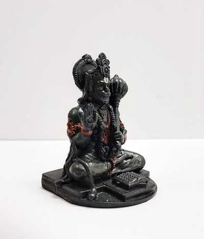 Handmade resin idol of Lord Hanuman, symbolizing strength and protection, suitable for altars and decor.