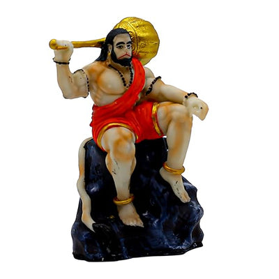 "Handmade resin statue of Lord Hanuman, intricately crafted to symbolize strength and protection, ideal for home decor or altars."