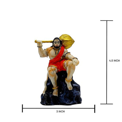 "Handmade resin statue of Lord Hanuman, intricately crafted to symbolize strength and protection, ideal for home decor or altars."