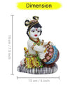 Handmade Lord Krishna resin statue depicting the mischievous cowherd, ideal for home decor, altars, and spiritual spaces.