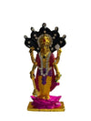 Handcrafted brass idol of Lord Narayan, showcasing intricate detailing, symbolizing preservation and spirituality in Hinduism.