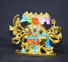 Handmade brass idol of Lord Panchmukhi Hanuman Ji, featuring five faces symbolizing power and wisdom, ideal for home and worship.