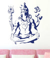 A serene Lord Shiva Om Meditating wall sticker in tranquil blue, perfect for enhancing spiritual ambiance in homes.