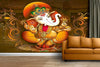 Colorful Lord Ganesha wall sticker, measuring 91.4L x 0.3W x 61H cm, crafted from durable matte vinyl, ideal for enhancing home decor.