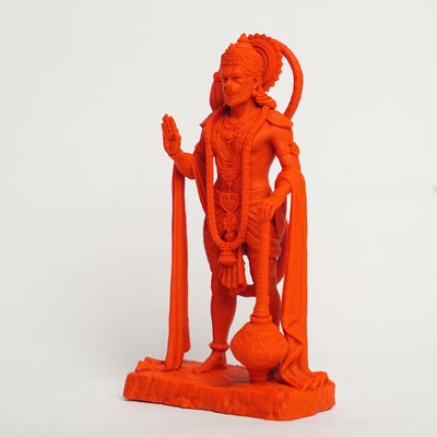 Handmade 3D printed resin idol of Lord Hanuman, depicting strength and devotion, ideal for home altar, car dashboard, or office decor.