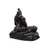 Handmade black resin idol of Lord Hanuman Ji, showcasing intricate design with Lord Ram Ji, ideal for car dashboards and home altars.