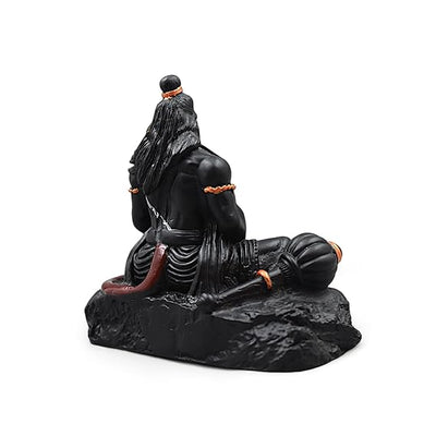 Handmade black resin idol of Lord Hanuman Ji, showcasing intricate design with Lord Ram Ji, ideal for car dashboards and home altars.