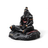 Handmade black resin idol of Lord Hanuman Ji, showcasing intricate design with Lord Ram Ji, ideal for car dashboards and home altars.