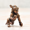 Handmade copper statue of Lord Hanuman, showcasing intricate details and craftsmanship, ideal for altars or decorative purposes.